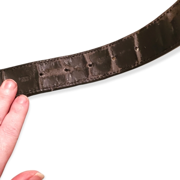 Greg Norman Mens Elba Geometric Black and Cream Belt 36" - Picture 3 of 11